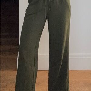 Olive Green Wide-Leg Pants
